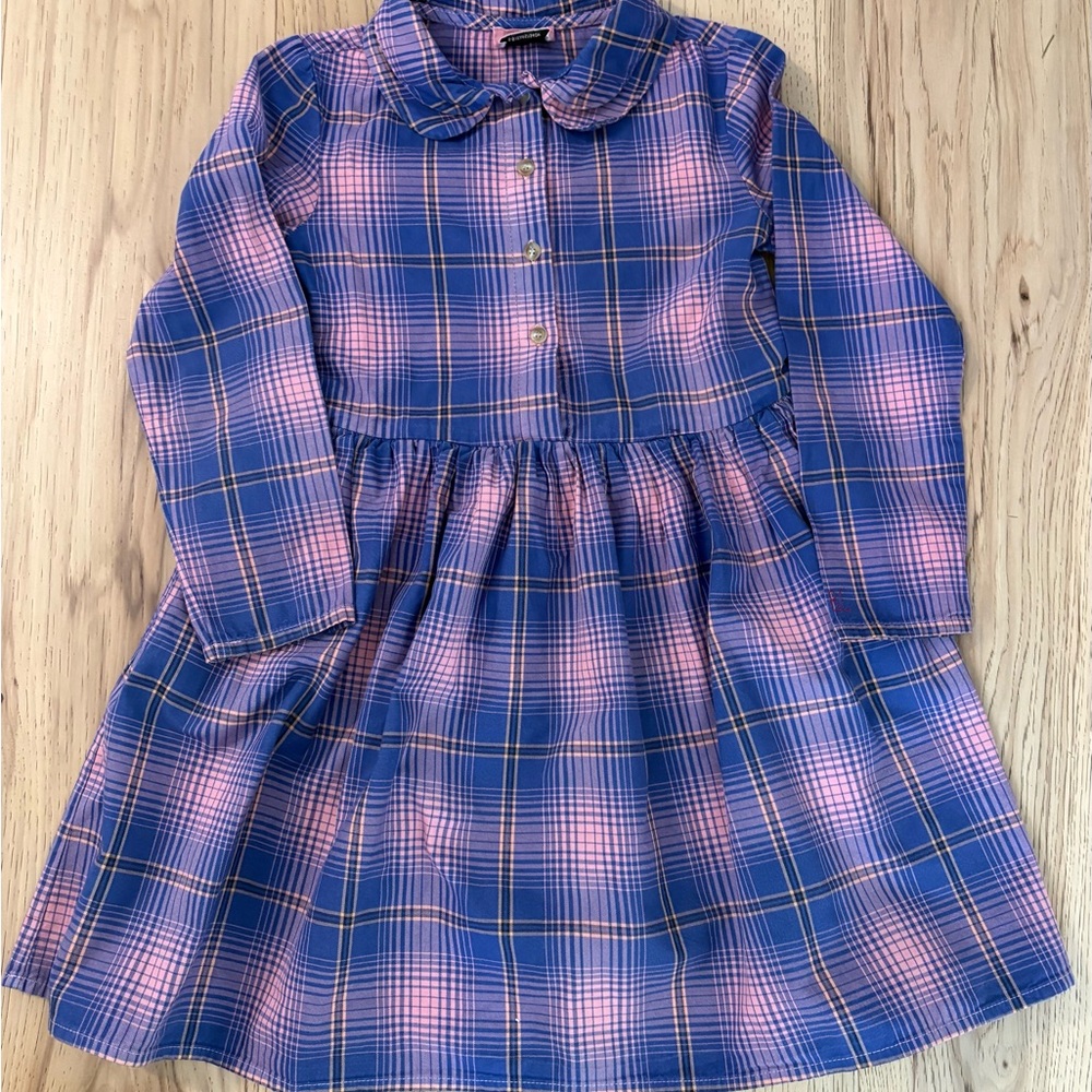 Bobo Choses Blue and Pink Checkered Dress